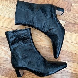 other stories boots black croc size 9.5-10 ankle boots